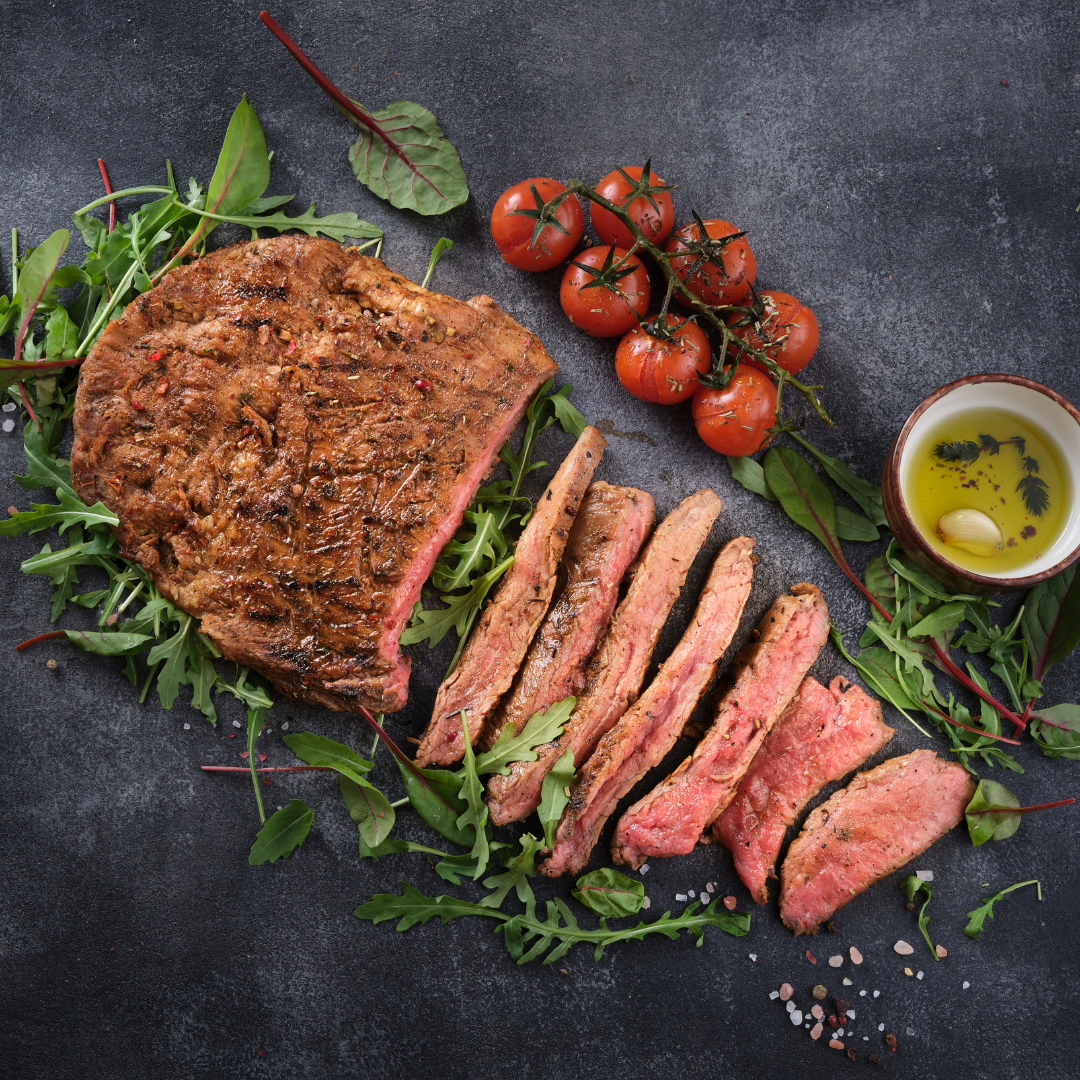 Barbecue Wagyu Flank Steak Sliced